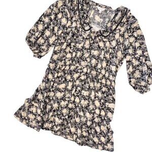 Lauren Conrad Puff Sleeve Ruffle Hem Dress Prairie Collar Cottagecore XXL NWT‎